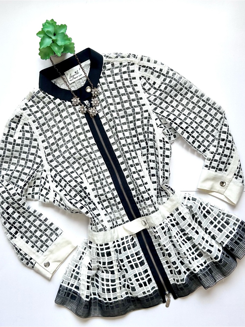 Anthropologie Beguile by Byron Lars Lace Peplum Jacket Size 6 - Picture 2 of 14